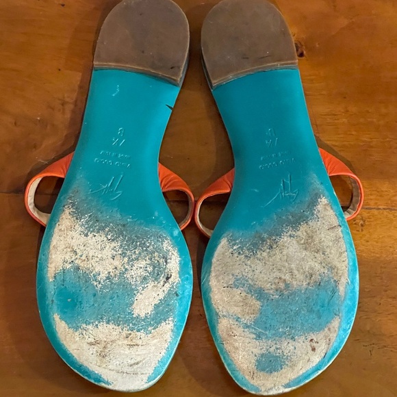 Giuseppe Zanotti Turquoise Jeweled Thong Sandal - Picture 5 of 8